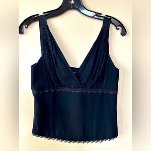 Elie Tahari - 100% Silk Black Blouse - Petite Medium